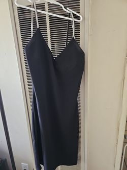 Black Mini Slip Dress with Rhinestone Straps