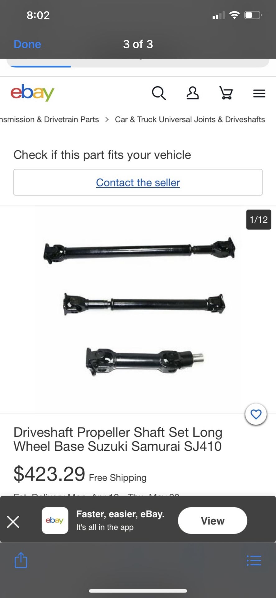 Suzuki drive shaft 1987