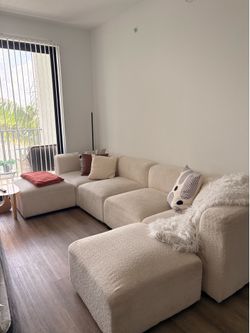 Cream Bouclé sofa