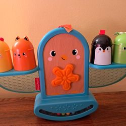 Fisher Price Stack and Rattle Birdie Baby Toddler Toy Rocking Balance Stacking