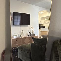 Full Body Mirror Gold Trim