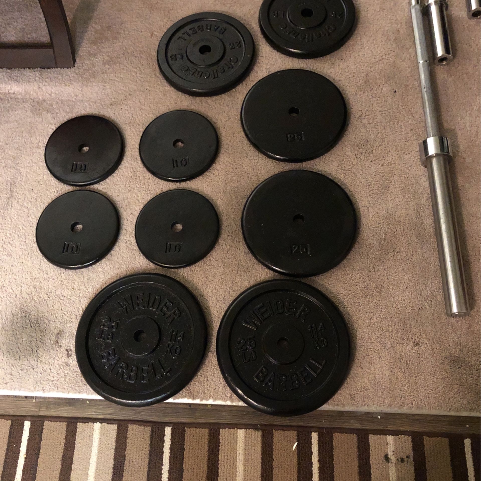 Standard Plates 190lbs. Selling At $1.00/lb