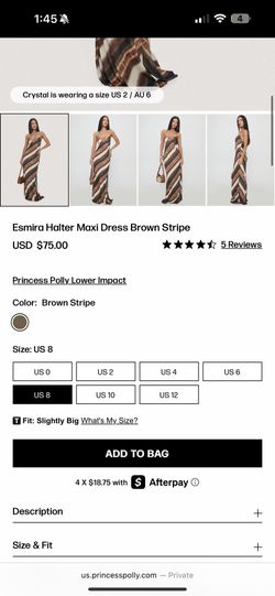 Esmira Halter Maxi Dress Brown Stripe 