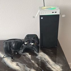 Xbox Series X/ Turtle Beach Headset/ Two Controllers/ Cooling Fan/ Battery Pack Charger