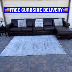 🚚FREE DELIVERY🚚 ✨Maroon Leather Sectional Couch✨