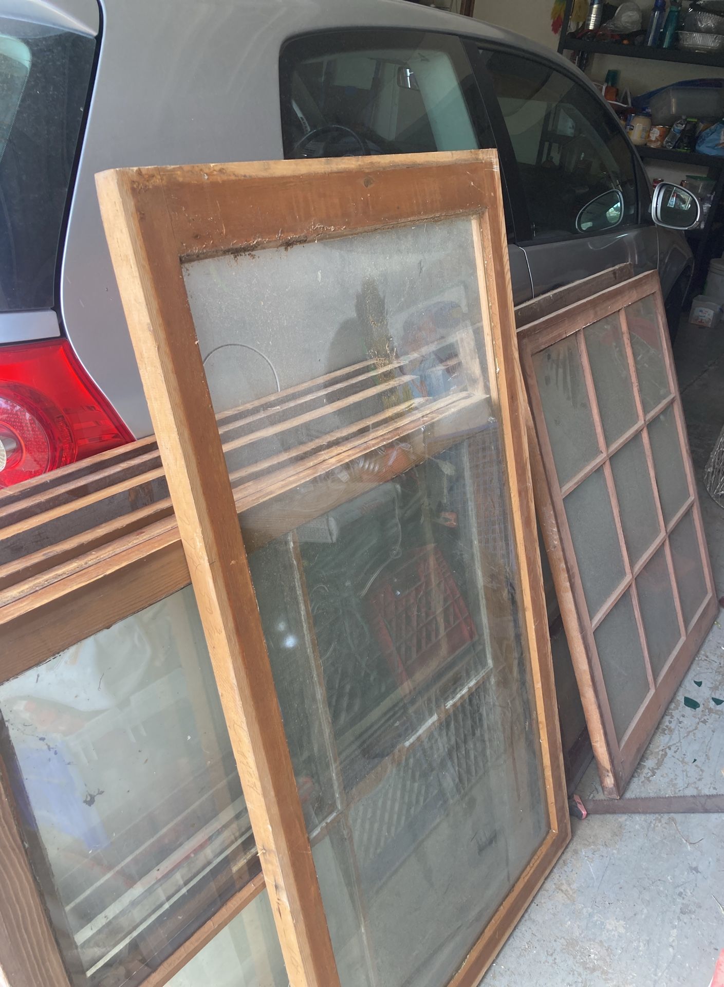 12 Wood Antique Windows - Some Broken Glass)