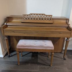 Kimball Artist Spinet piano with matching storage bench