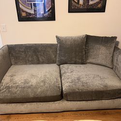 80 inch Deep Seat Grey Metallic Sofa