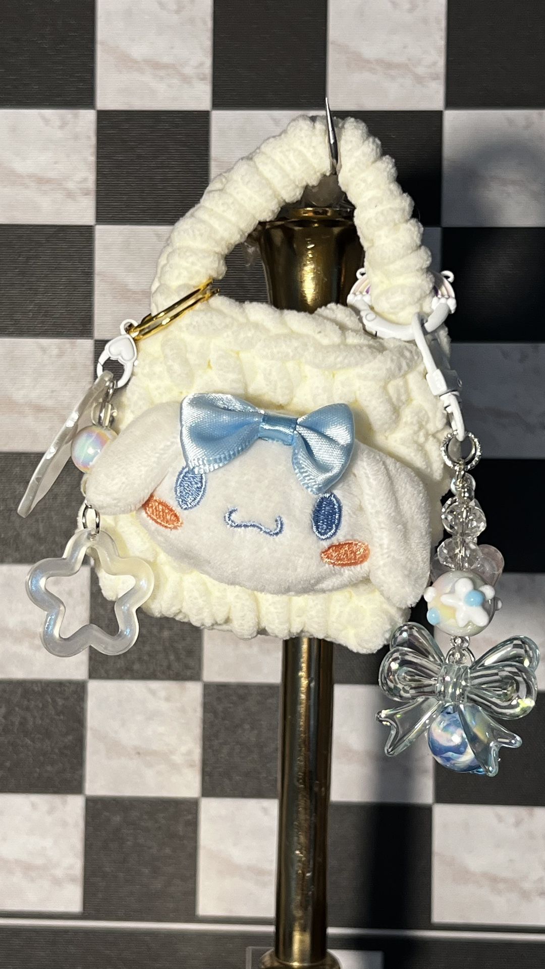 Crotchet Sanrio Bag W/ Beaded Keychains