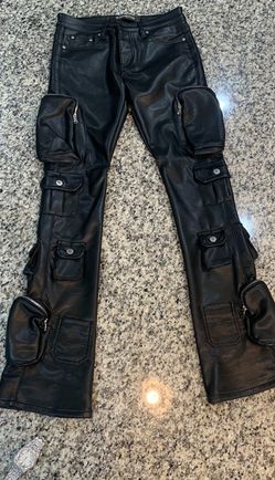 Trenches Brand Black Leather Pants/Stacks Size 32