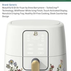 Beautiful 6 Qt Air Fryer by Drew Barrymore – TurboCrisp™