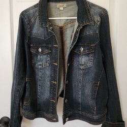 One World Womens Denim Jean Jacket  XL