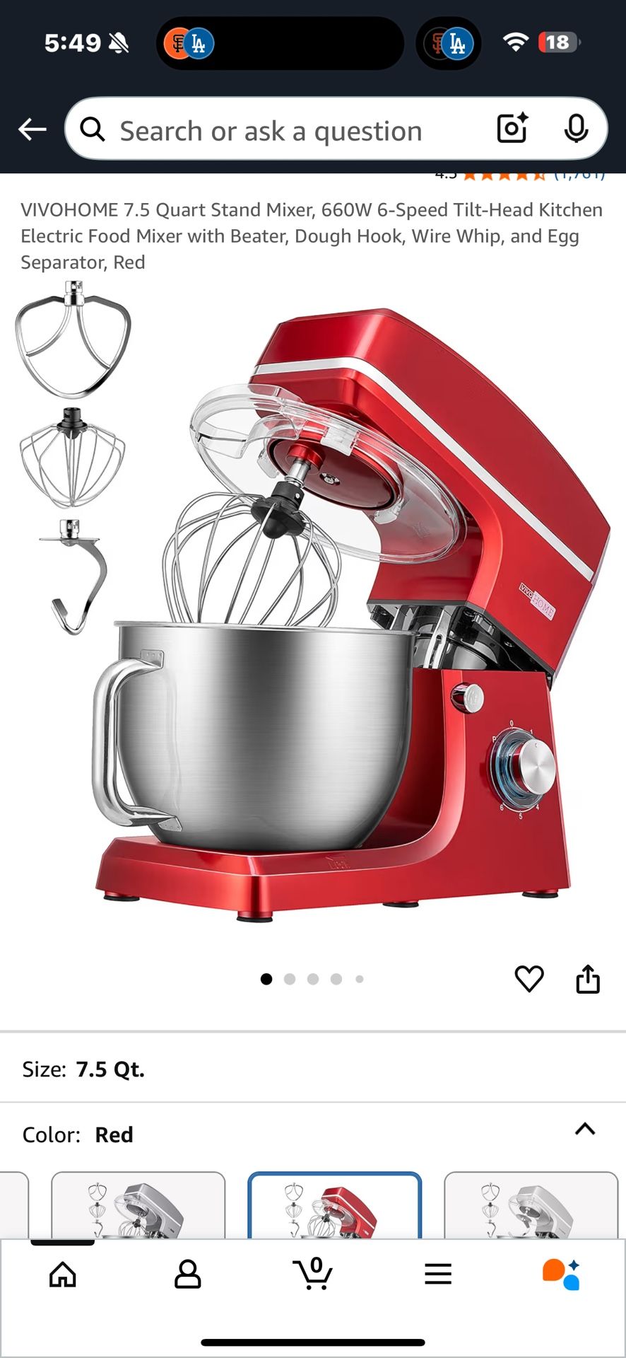 7.5 Qt Stand Mixer