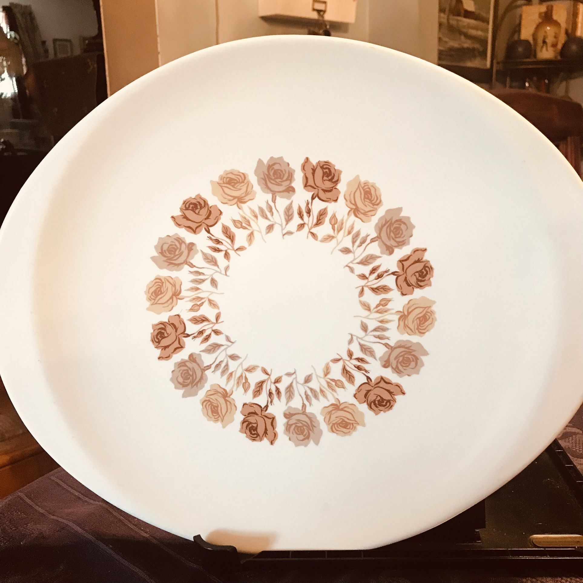 Vintage 13’Inch Rose Minuet Platter By Steubenville USA