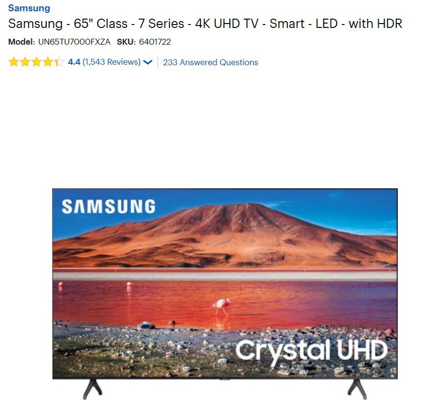 BRAND NEW 65 inch Samsung TV