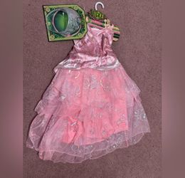 New 4 6 kids girls wicked dress costume crown pink princess Glenda Disney