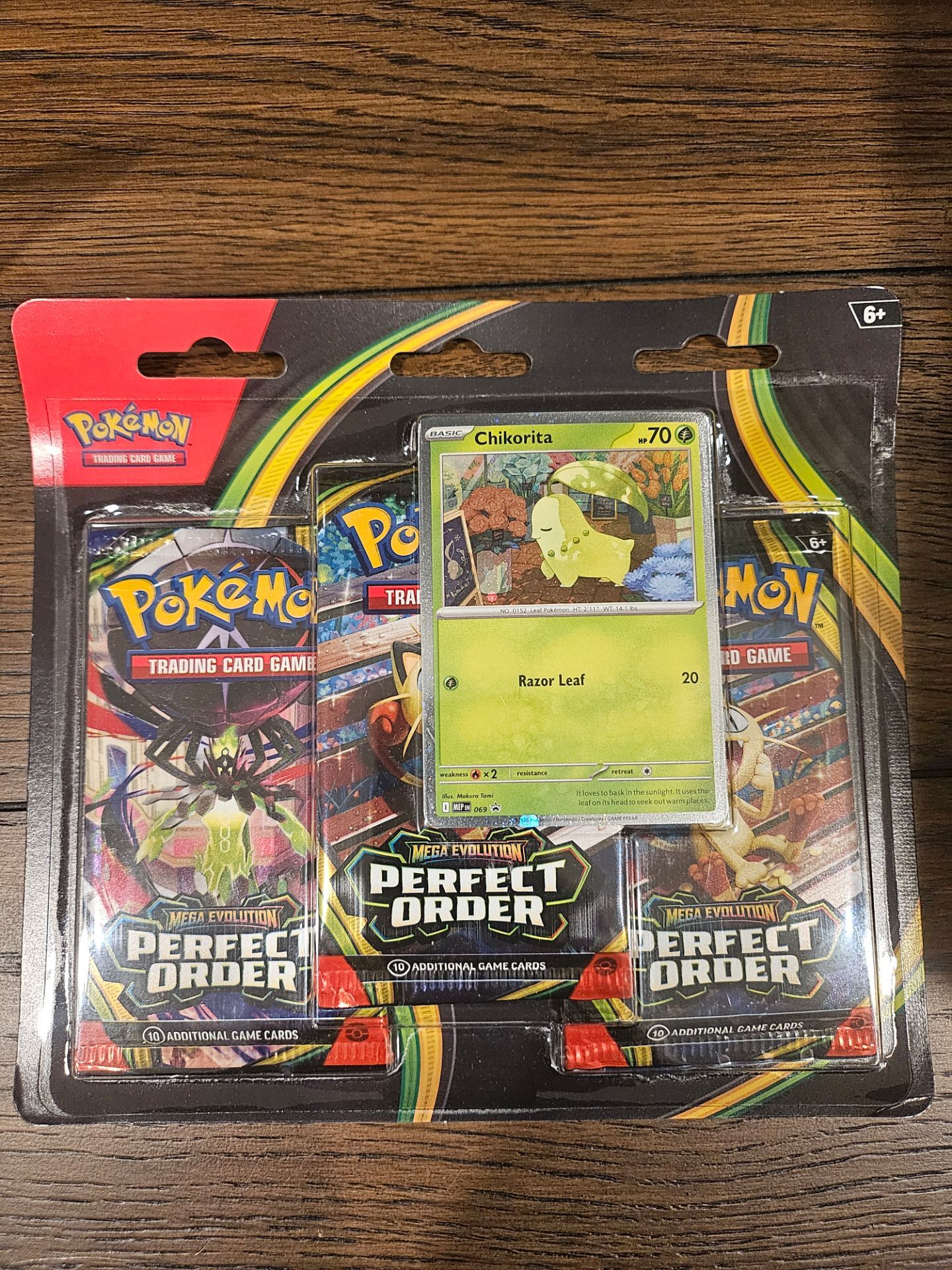 Pokémon Perfect Order Blister Chikorita 3 Pack