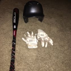 USSSA Louisville Slugger 30in D-10 UA batting Helmet White Marucci Gloves 