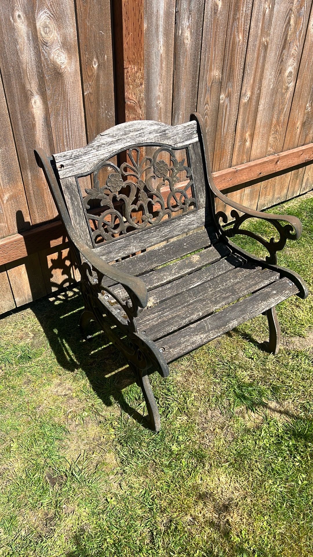 Antique iron wood chair
