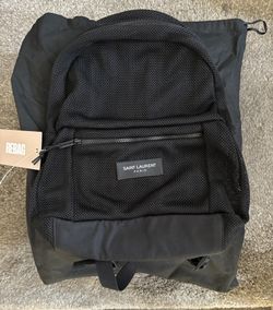 Yves Saint Laurent Black Mesh Backpack - With Dust Bag