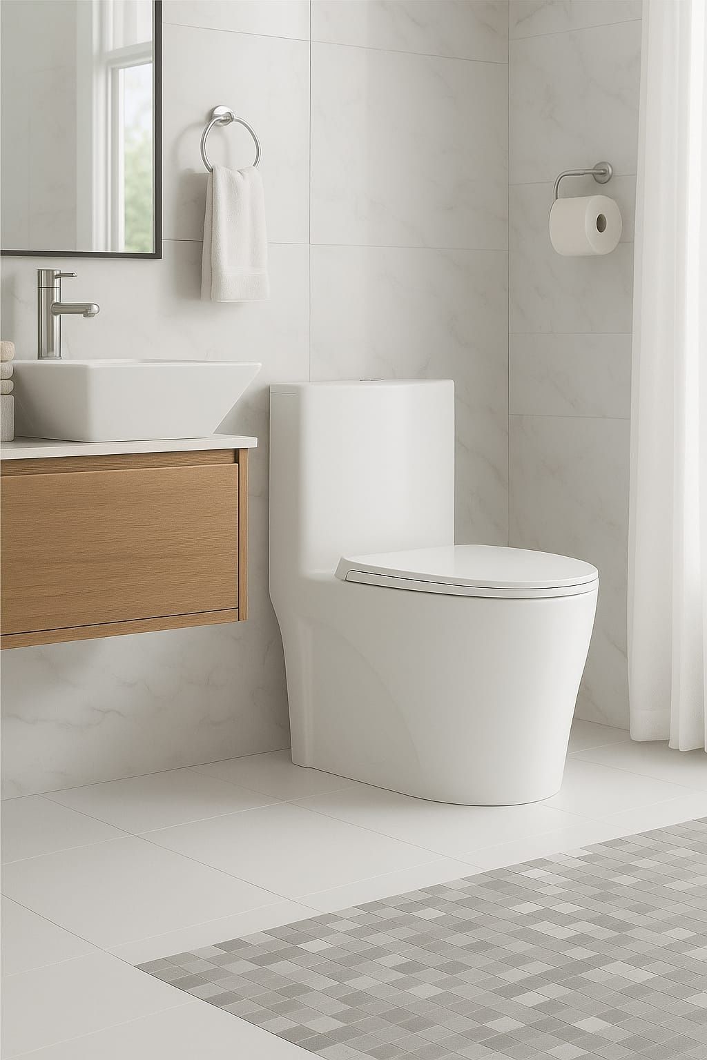 New Toilet. Bathroom Vanity