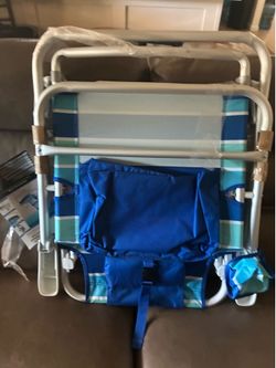 Mainstays reclining and live flat backpack beach chair