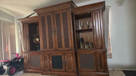 Large Wood Entertainment Center Wall Unit
