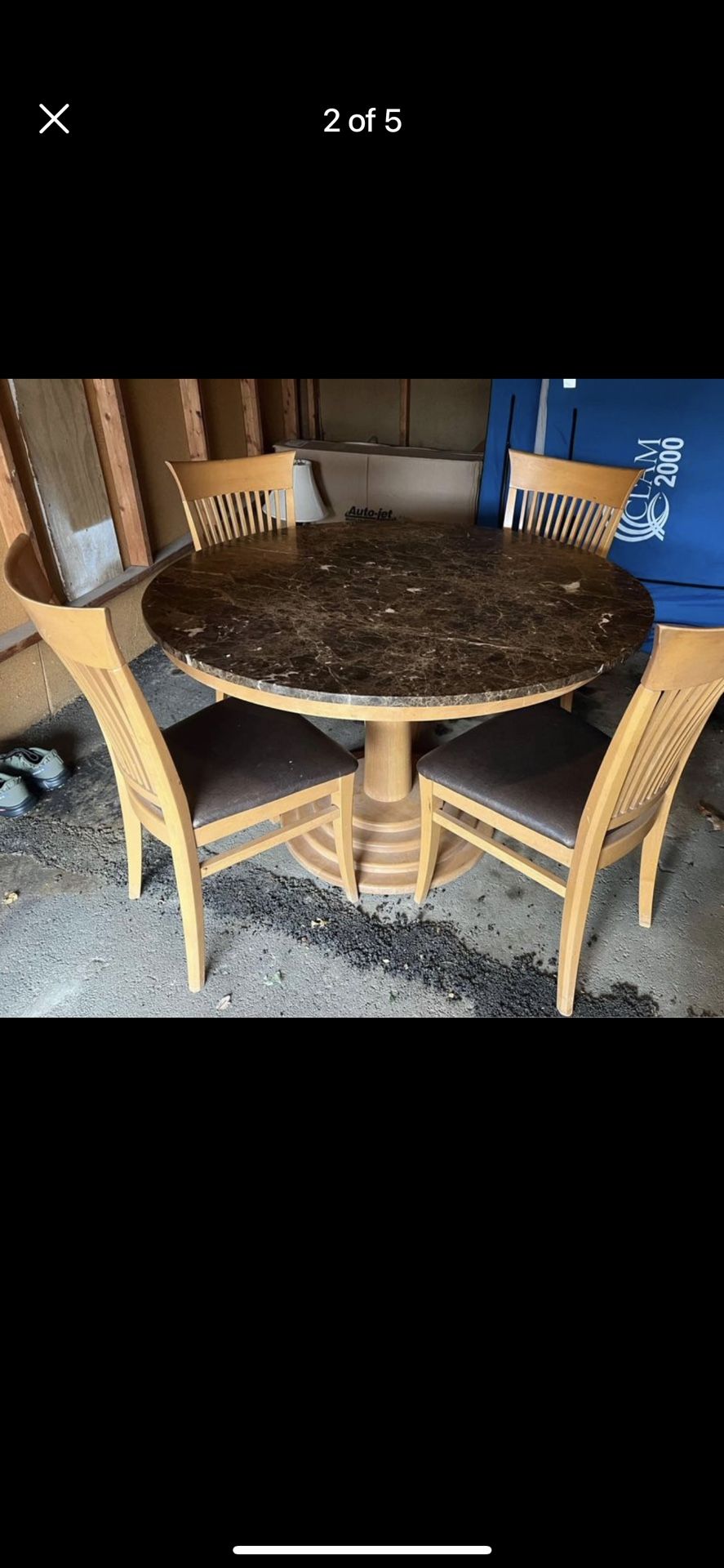 Neiman Marcus Granite Top Dining table W/4 Chairs. $750, Retails @$2400