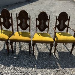 Vintage Padded Dining Chairs. Need reupholstered