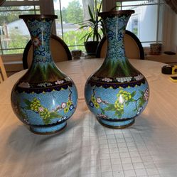 Two Chinese Cloisonné Vases