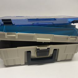 Plano Magnum 2 Level Blue/beige Tackle Box Storage Organizer Container 
