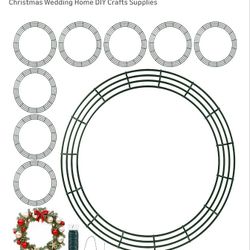 12 Pieces Metal Christmas Wire Wreath Frame 30 Inch Green Wreath Ring with Floral Wire Form Front Door Garland Frame for Christmas Wedding Home