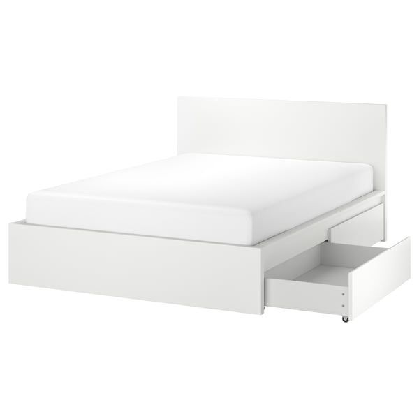 IKEA Full Size Malm Bed With 2 Storage Drawers White