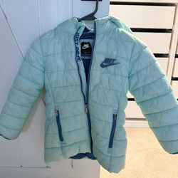 Teal Girls 5/6 Nike Winter Jacket With Hood 