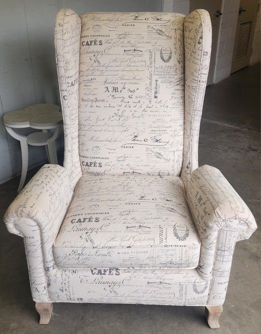 Renaissance Accent Chair in French Script