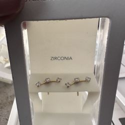 .925 Sterling Silver Earring Studs Cubic Zirconia $5 Each