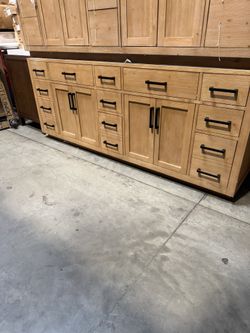 83” Bathroom Vanity In Wood Color