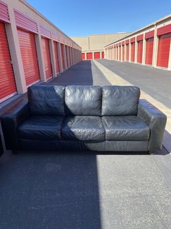 Black Leather Sofa - DELIVERY AVAILABLE