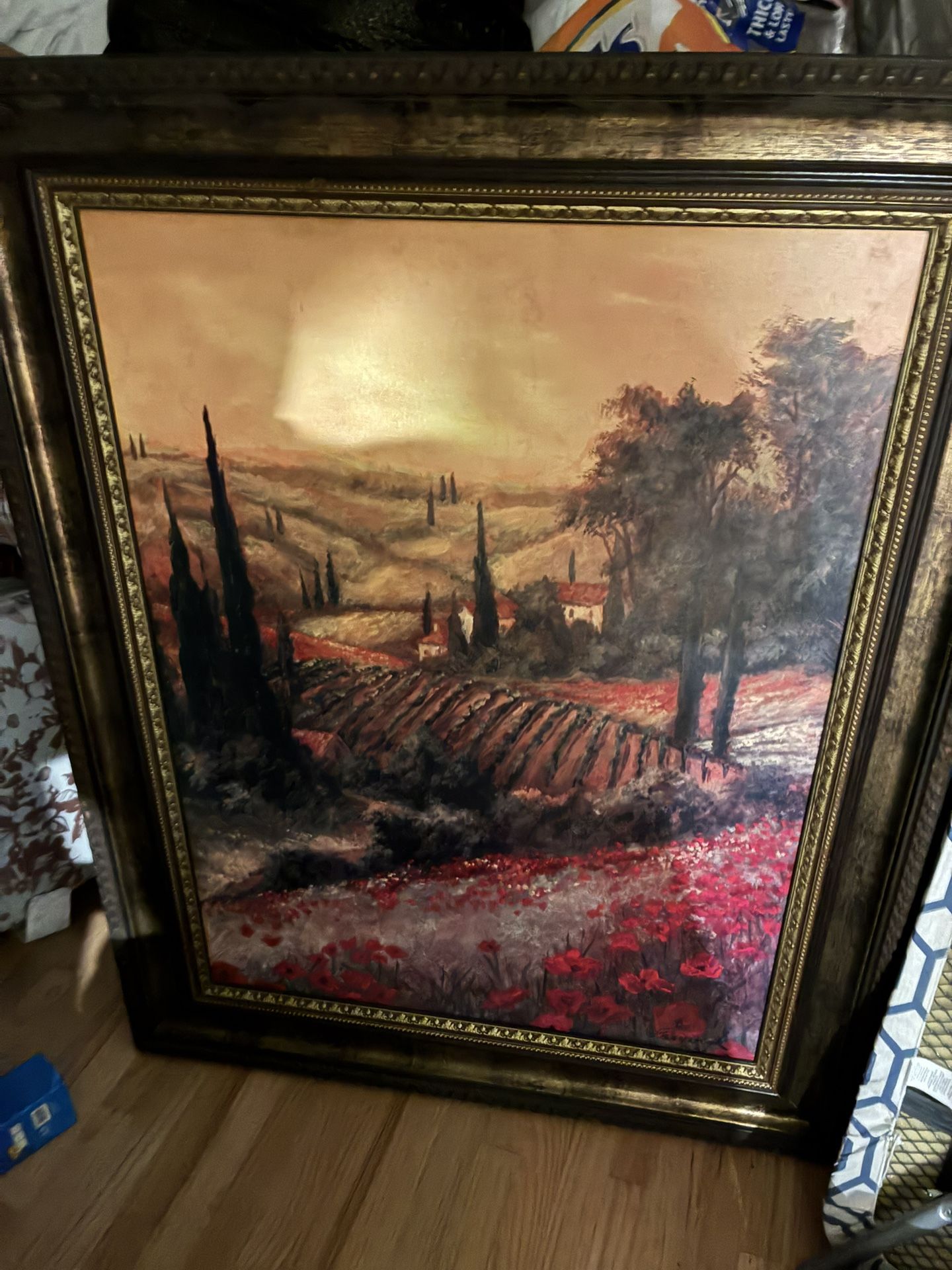 39 1/2” x 29 1/2” Toscano Valley II By Art Fronckowiak Tuscan Framed Wall Art