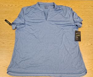 NWT Nike TechKnit Cool Women’s Golf Polo V-Neck Blue, Size XXL Style AJ5312