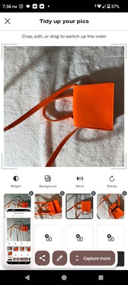 Orange Leather Mini Crossbody Bag