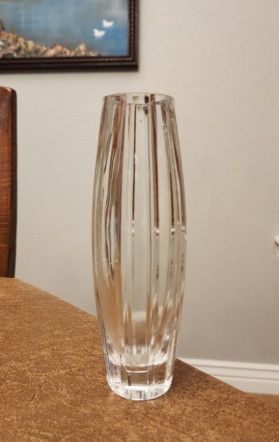 Clear Cut Glass Bud Vase