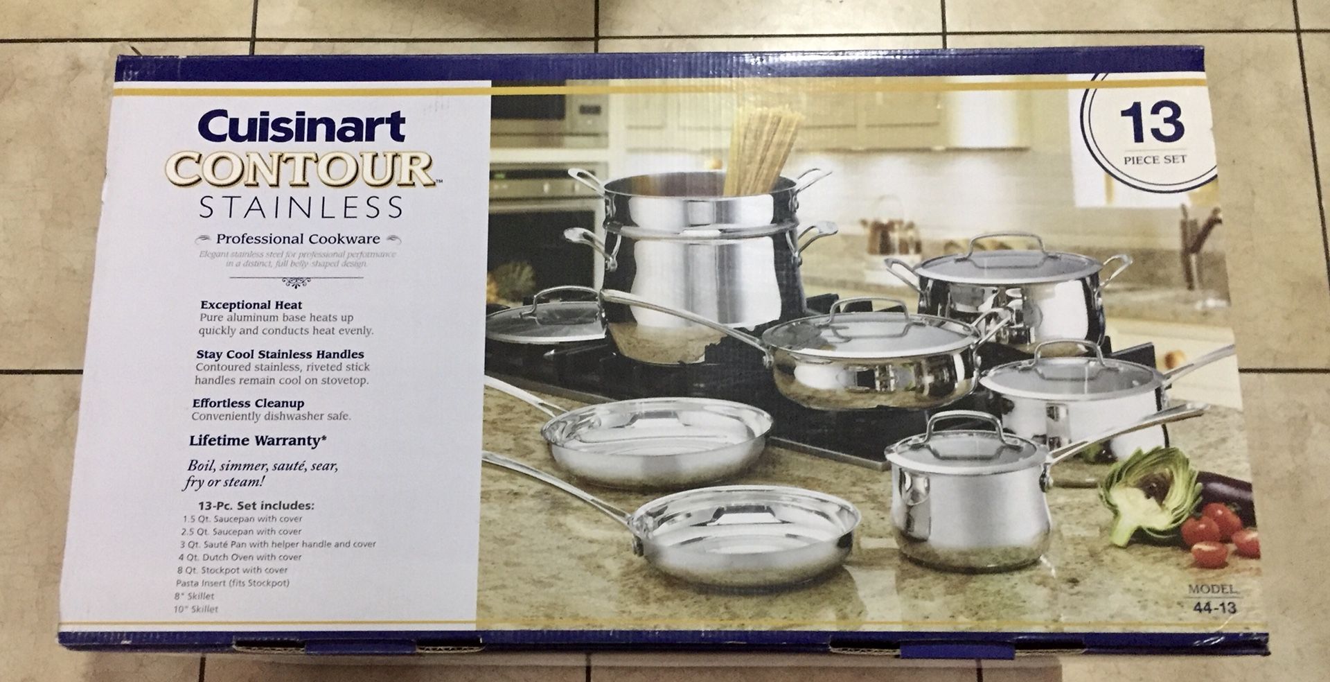 Cuisinart Contour Cookware Set, Stainless, 13 Piece