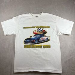 Vintage 1995 National Hot Rod Association Pro Stock Men’s XL White T Shirt #4a