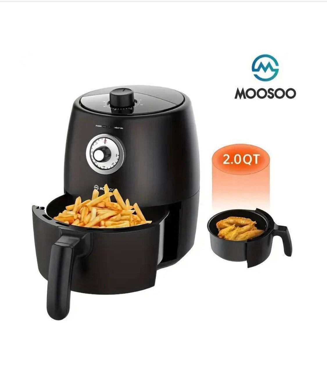Moosoo 2qts Compact Air Fryer - Brand New