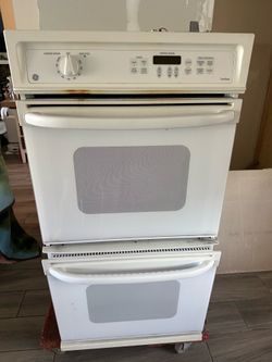 LG white double electric oven
