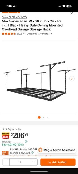 NEW/UNOPENED-Garage storage ceiling racks