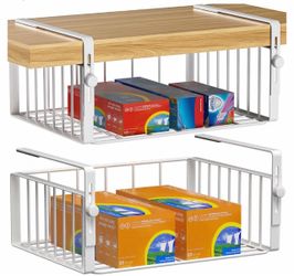 Under Shelf Wire Basket Organizer Set of 2