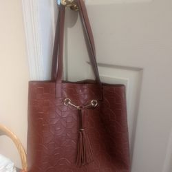 Large Brown Geometric Pattern Tote Bag