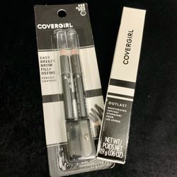 CoverGirl Outlast Lipcolor Moisturizing Topcoat & Easy Breezy Brow Fill + Define